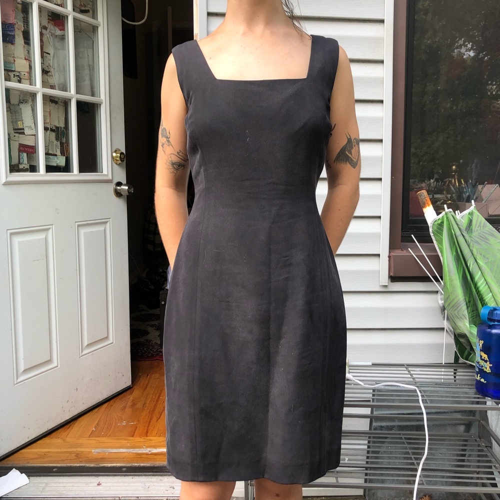 Dana buchman gray washed silk cocktail dress